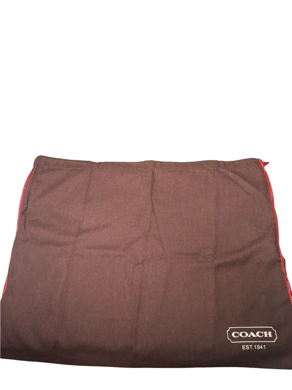 Coach XL Brown Cotton Canvas Drawstring Dust Bag Storage Cover 19.5" x 15"